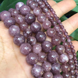 Purple Lepidolite Beads 4/6/8/10/12mm Round Spacer Beads