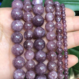 Purple Lepidolite Beads 4/6/8/10/12mm Round Spacer Beads