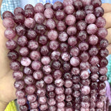 Lepidolite Chalcedony Round Beads for DIY Jewelry Making 6/8