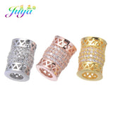 Micro Pave Zircon Tube Beads 2pcs/lot DIY Jewelry Charm Spacer Beads Supplies