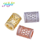 Micro Pave Zircon Tube Beads 2pcs/lot DIY Jewelry Charm Spacer Beads Supplies