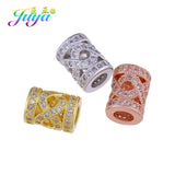 Micro Pave Zircon Tube Beads 2pcs/lot DIY Jewelry Charm Spacer Beads Supplies