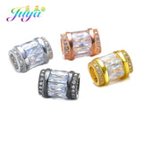 Micro Pave Zircon Tube Beads 2pcs/lot DIY Jewelry Charm Spacer Beads Supplies