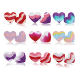 Rainbow Silicone Heart Beads for Pacifier Pen Necklace