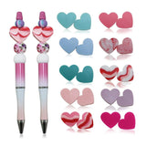 Rainbow Silicone Heart Beads for Pacifier Pen Necklace