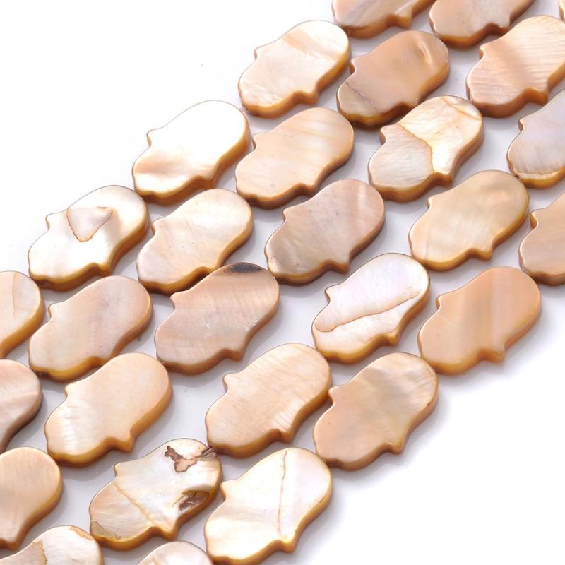Multicolor Palm Shell Beads Natural Shell Hamsa Spacer Beads