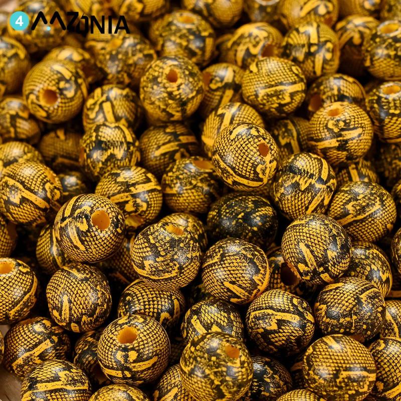 10mm Leopard Wooden Beads Natural Spacer Beads for Jewelry Making DIY