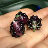13MM Dark Purple Grape Fruit Shape Lampwork Glass Loose Crafts Beads