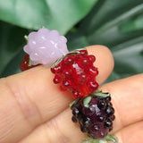 13MM Dark Purple Grape Fruit Shape Lampwork Glass Loose Crafts Beads