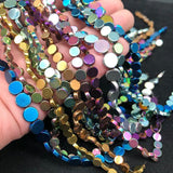 Multicolor Hematite Beads Round Coin Spacer Loose beads 15''