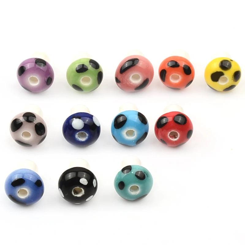 Colorful Ceramic Mushroom Beads for Jewelry Making DIY Necklace Bracelet