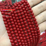 Garnet Red Jades Beads Round Spacer Beads 6 8 10mm 15''strand