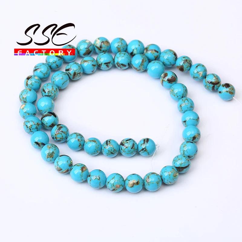 Howlite Turquoise Stone Beads for Jewelry Making 15''