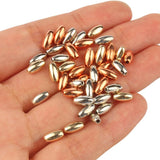 300pcs 4x8mm CCB Spacer Beads Silver Rice Shape Beads For DIY Jewelry