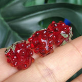 Dark Red Grape Fruit Lampwork Glass Beads for Jewelry Making
