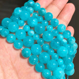 Natural Stone Aquamarina Crystal Amazonite Beads Round Loose Spacer Beads