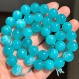 Natural Stone Aquamarina Crystal Amazonite Beads Round Loose Spacer Beads