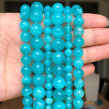Natural Stone Aquamarina Crystal Amazonite Beads Round Loose Spacer Beads