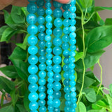 Natural Stone Aquamarina Crystal Amazonite Beads Round Loose Spacer Beads