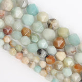 Faceted Amazonite Natural Stone Beads Loose Spacer Bead for DIY Jewelry Making
