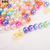 8mm Mermaid Gradient Round Acrylic Pearls Spacer Beads for DIY Jewelry Making