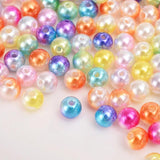 8mm Mermaid Gradient Round Acrylic Pearls Spacer Beads for DIY Jewelry Making