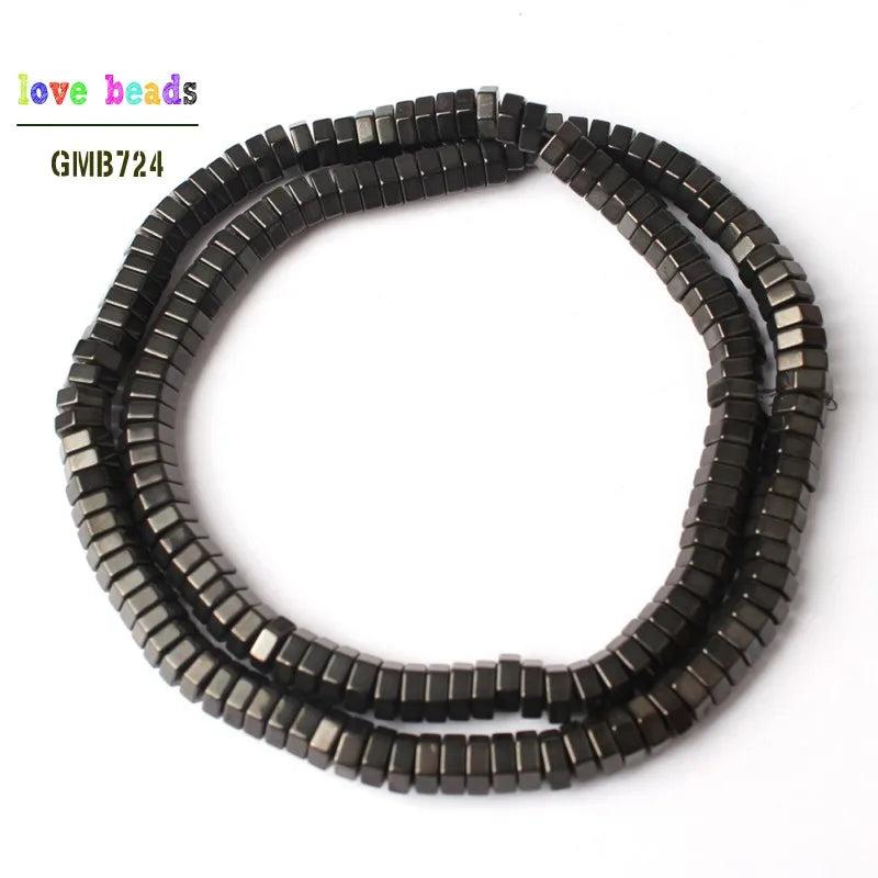 Hexagon Hematite Spacer Stone Beads for Jewelry Making 15''