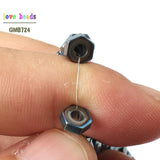 Hexagon Hematite Spacer Stone Beads for Jewelry Making 15''