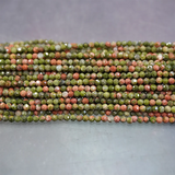 Natural Stone Faceted Unakite Jaspers Round Beads 15'' 2mm/3mm