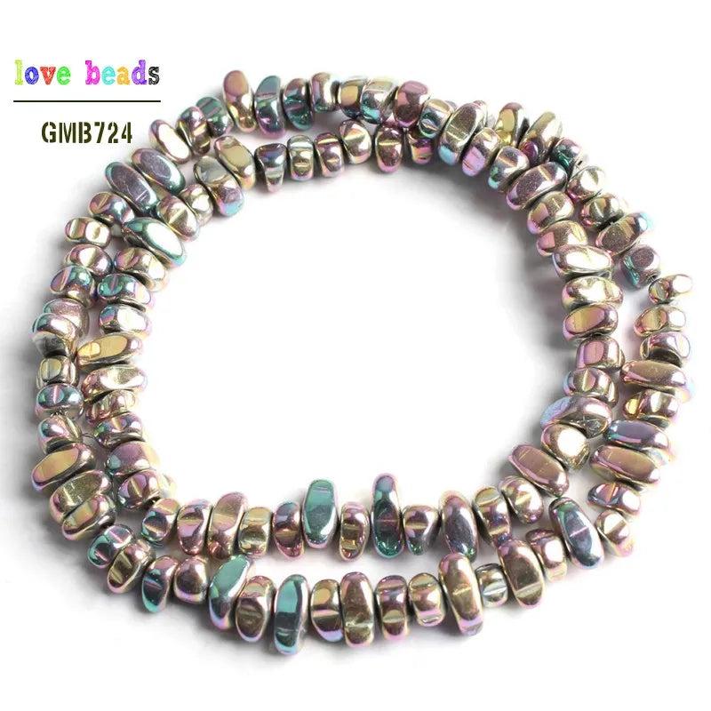 Hematite Irregular Gravel Loose Beads for Jewelry Making 15''