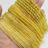 Yellow Zircon Beads Cubic Zirconia Rhinestone Spacer Beads