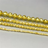 Yellow Zircon Beads Cubic Zirconia Rhinestone Spacer Beads