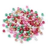 4mm 6mm 8mm Glass Pearl Beads Round Loose Bead DIY Bracelet Necklace Jewelry