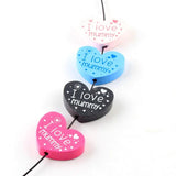10pcs Wooden Spacer Heart Beads (I love mummy) for Jewelry Making