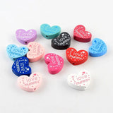 10pcs Wooden Spacer Heart Beads (I love mummy) for Jewelry Making