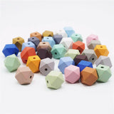 20Pcs Natural Wood Beads 12/16/20mm Geometric Spacer Loose Bead