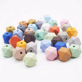 20Pcs Natural Wood Beads 12/16/20mm Geometric Spacer Loose Bead