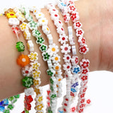 Bohemia Beads Bracelet Colorful Flowers Evil Eye Charms Jewelry
