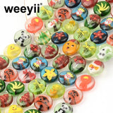 Oblate Lampwork Glass Beads Pendant Loose Beads For Jewelry Making