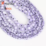 Purple Evil Eye Natural Stone Beads 15''