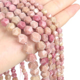 Faceted Red Veins Natural Stone Spacer Beads for Jewelry Making