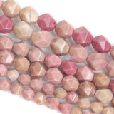 Faceted Red Veins Natural Stone Spacer Beads for Jewelry Making