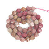 Faceted Red Veins Natural Stone Spacer Beads for Jewelry Making