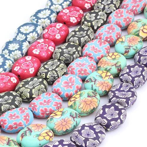 OlingArt 27MM 8pcs Soft Ceramic Clay Beads for DIY Bracelet Making