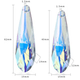 2Pc/Lot Lampwork Glass Teardrop Pendant Beads for Sun Catcher