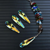 2Pc/Lot Lampwork Glass Teardrop Pendant Beads for Sun Catcher
