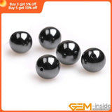 10 Pcs Natural Hematite Round Beads DIY Jewelry Earring Accessory Spacer Beads