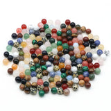 10pcs 8mm Natural Stone Ball Beads No Hole Agate Charms for DIY Jewelry Making