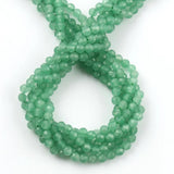 3mm Green Aventurine Faceted Seed Round Beads 15 Inches