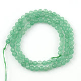 3mm Green Aventurine Faceted Seed Round Beads 15 Inches